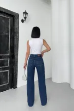 Taşlı Straight Kot Pantolon 7112-01-(26-31)