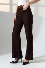 Paça Detaylı Palazzo Kot Pantolon  7164-78-(27-32)