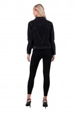 Classic Short Denim Jacket with Collar 640-03-(S-XL-6) Anthracite Denim Classic Short Denim Jacket with Collar 640-03-(S-XL-6) Anthracite Denim