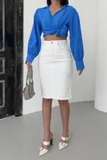 Medium Length Denim Skirt 1039-50-(36-42-6)