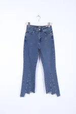 Püsküllü Parçalı Kot Pantolon 1859-62-(28-33)