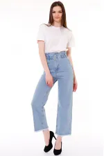 Beli Lastikli Bol Paça Relax Kot Pantolon 789-42-(30-36) Beli Lastikli Bol Paça Relax Kot Pantolon 789-42-(30-36)