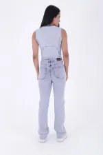 Stitched Hems Wide Leg Relaxed Jean 7026-08-(26-29-4) Snow Light Blue Stitched Hems Wide Leg Relaxed Jean 7026-08-(26-29-4) Snow Light Blue