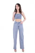 Paçası Yırtmaçlı Boru Paça Relax Kot Pantolon 931-15-(27-32) Paçası Yırtmaçlı Boru Paça Relax Kot Pantolon 931-15-(27-32)
