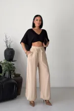 Beli ve Paçası Lastikli Pantolon  HS720-65-(S-XL)