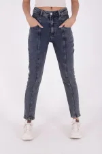 Önü Parçalı Kot Pantolon 7043-28-(28-33)