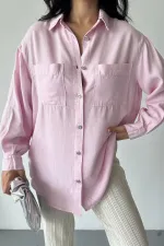 Cepli Oversize Keten Gömlek HS609-84-(S-XL) Cepli Oversize Keten Gömlek HS609-84-(S-XL)