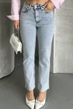 Seamless Mom Jeans 7064-08-(28-33) Snow Light Blue