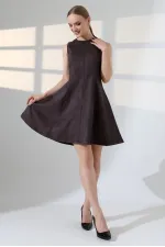 Volanlı Kısa Süet Elbise  3083-78-(S-XL)