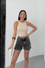 0489 Halter Neck Knitted Blouse - Biscuit 0489 Halter Neck Knitted Blouse - Biscuit
