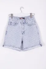 Double Folded Bottom Denim Short 292-90-(S-XL-6) Embroidered Double Folded Bottom Denim Short 292-90-(S-XL-6) Embroidered