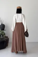 Elasticated Long Skirt HS131-72-(S-L-3) Soil