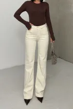 Stitched Hems Wide Leg Relaxed Jean 7026-80-(27-32) Natural