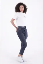 Dikişsiz Paça Mom Fit Kot Pantolon  764-28-(27-32)