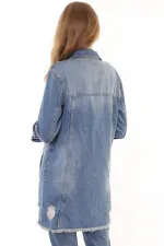 Altı Püsküllü Boyfriend Kot Ceket 679-01-(S-XL-6) Altı Püsküllü Boyfriend Kot Ceket 679-01-(S-XL-6)