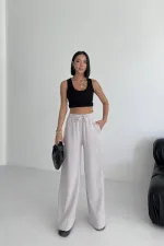 Elastic Waist Linen Pants HS700-94-(S-XL) Light Grey Elastic Waist Linen Pants HS700-94-(S-XL) Light Grey