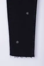 Taşlı Mom Fit Kot Pantolon  7023-08-(32-36)