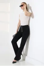 Düğme Detaylı Boru Paça Kot Pantolon 7170-23-(27-32)