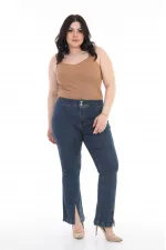 Dizden Yırtmaç Detaylı İspanyol Pantolon  700-02-(30-36)