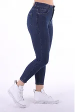 High Waisted Short Skinny Jean  810-17-(26-31) Slubbed Navy Blue