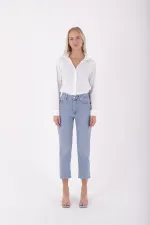 Yanı Drop Detaylı Mom Fit Kot Pantolon 1895-15-(26-31) Yanı Drop Detaylı Mom Fit Kot Pantolon 1895-15-(26-31)