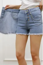 Etekli Zincirli Kısa Şort 297-42-(S-XL-6) Etekli Zincirli Kısa Şort 297-42-(S-XL-6)