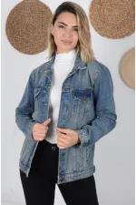 Classic Regular Boyfriend Denim Jacket 650-62-(S-XL-6) Middle Blue - Tinted Classic Regular Boyfriend Denim Jacket 650-62-(S-XL-6) Middle Blue - Tinted
