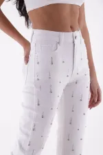 Tek Taraflı Droplı Kot Pantolon 7038-50-(26-31)