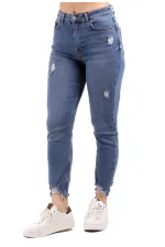 Paçası Mom Fit Kot Pantolon 884-01-(26-31) Paçası Mom Fit Kot Pantolon 884-01-(26-31)