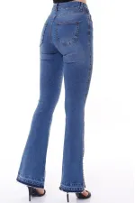Paça Yırtmaçlı Droplu Kot Pantolon 774-01-(27-32) Paça Yırtmaçlı Droplu Kot Pantolon 774-01-(27-32)