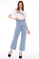 Beli Lastikli Bol Paça Relax Kot Pantolon  789-42-(26-31)