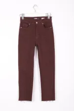 Dikişsiz Paça Mom Fit Kot Pantolon  764-78-(26-29-4)