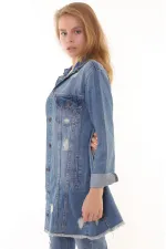 Altı Püsküllü Boyfriend Kot Ceket 679-01-(S-XL-6) Altı Püsküllü Boyfriend Kot Ceket 679-01-(S-XL-6)