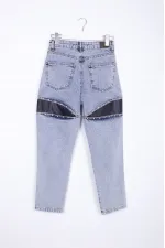 Deri Pencere Detaylı Kot Pantolon  995-08-(27-32)