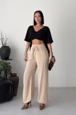 Beli ve Paçası Lastikli Pantolon  HS720-65-(S-XL)