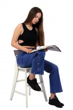 Yanı Çıtçıt Detaylı Pantolon  992-15-(27-32)