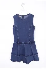 Kolsuz Fermuarlı Pileli Kısa Elbise  3026-26-(XS-XL-5)