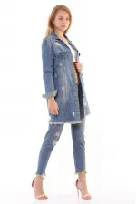 Altı Püsküllü Boyfriend Kot Ceket 679-01-(S-XL-6) Altı Püsküllü Boyfriend Kot Ceket 679-01-(S-XL-6)