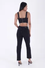 Damla Taşlı Mom Fit Kot Pantolon  7024-23-(28-33)