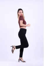 High Waisted Ankle Length Skinny Jean  815-57-(30-36) Denim Black