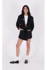 Double Breasted Buttoned Classic Blazer Jacket 6066-23-(S+L+4) Regular Anthracite Double Breasted Buttoned Classic Blazer Jacket 6066-23-(S+L+4) Regular Anthracite