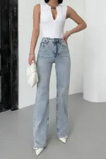 Cropped Leg Straight Fit Jeans 7070-14-(26-31)