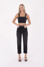 Şerit Fermuarlı Kot Pantolon 7004-03-(26-31)