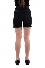 Basic Denim Short with Fringe Ending 264-03-(S-XL-6) Anthracite Denim Basic Denim Short with Fringe Ending 264-03-(S-XL-6) Anthracite Denim