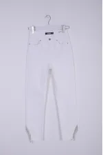 Stone Embellished Asymmetric Leg Trousers 1881-50-(26-31)