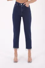 Paçasılı Dikişsiz Paça Mom Kot Pantolon 1890-26-(28-33) Paçasılı Dikişsiz Paça Mom Kot Pantolon 1890-26-(28-33)
