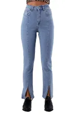 Önü Yırtmaçlı Mom Fit Jean 1747-15-(28-33) Önü Yırtmaçlı Mom Fit Jean 1747-15-(28-33)