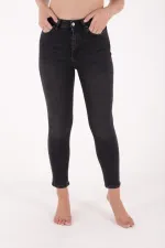 High Waisted Comfort Slim Ankle Length Jean  896-03-(32-36) Anthracite Denim