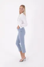İnci Detaylı Mom Fit Kot Pantolon  1899-15-(28-33)