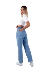Beli Lastikli Bol Paça Relax Kot Pantolon  789-15-(27-32)